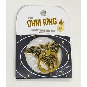 🧿 3 for $33 🧿 Gold Moth/Butterfly Phone Ring Holder - Black Enamel Phone Grip